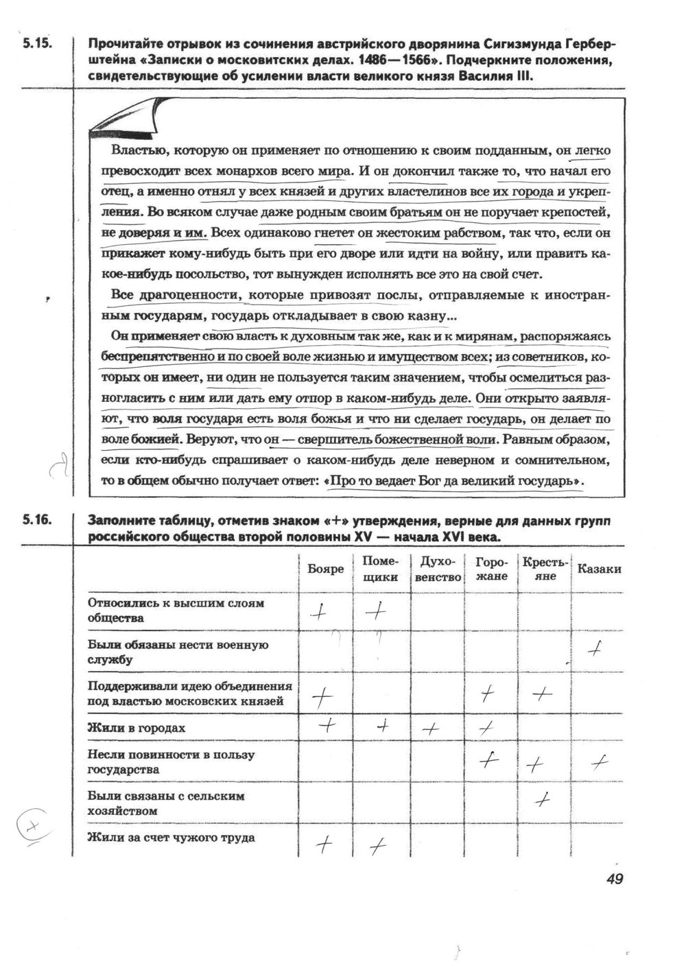 гдз 6 класс рабочая тетрадь страница 49 история Тырин, Симонова