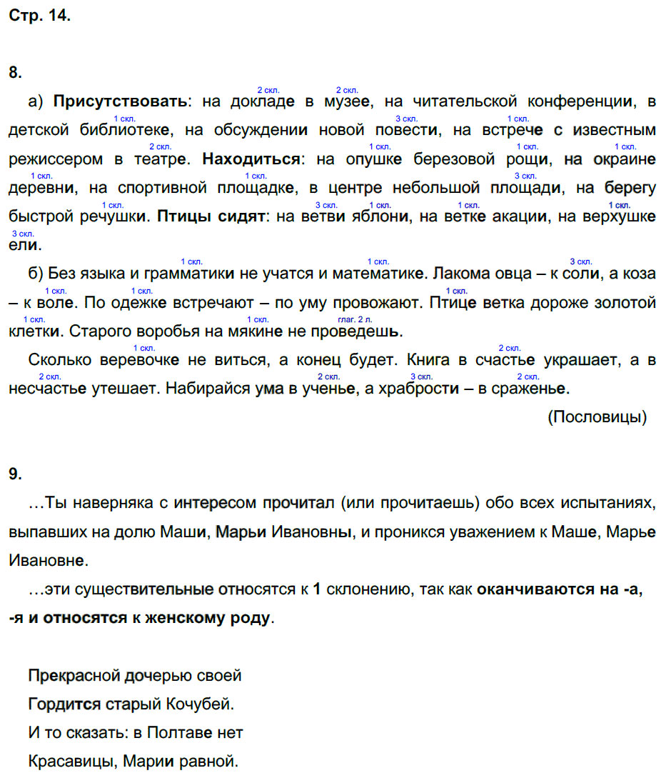 гдз 6 класс рабочая тетрадь часть 1 страница 14 русский язык Тростенцова, Дейкина