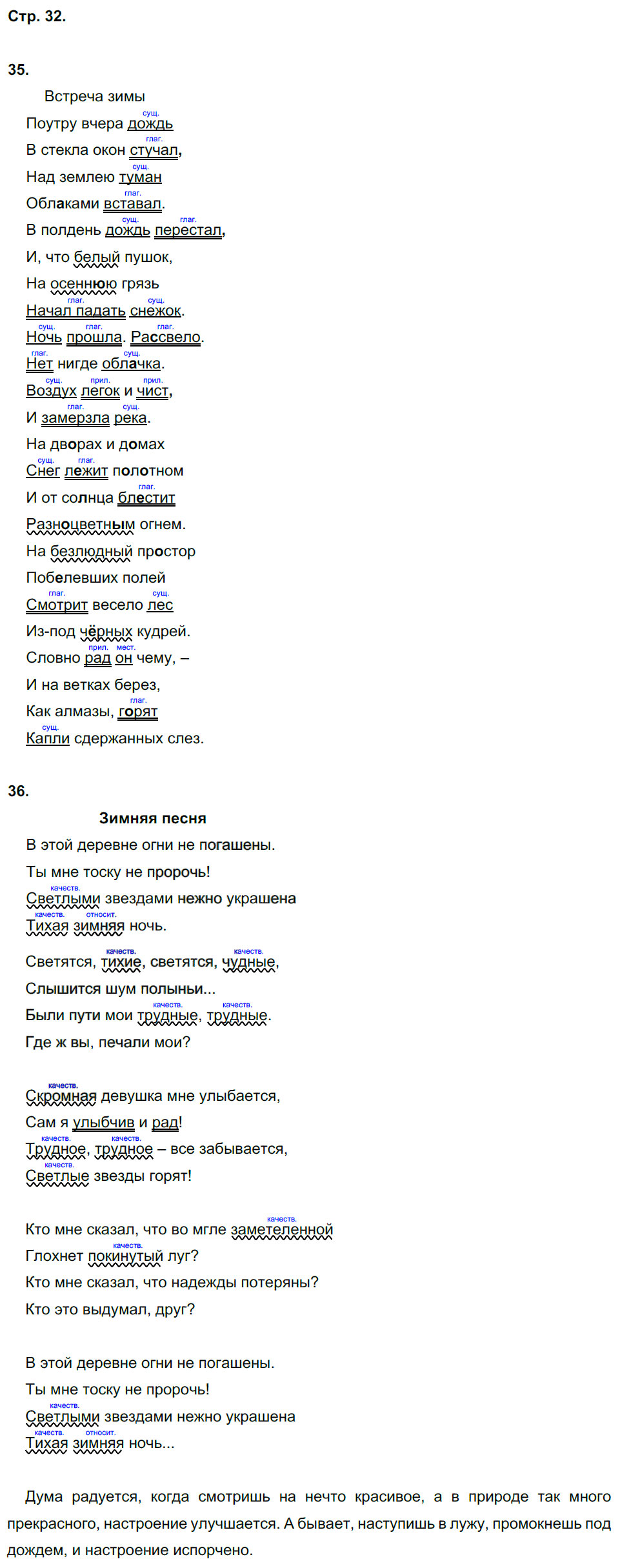 гдз 6 класс рабочая тетрадь часть 1 страница 32 русский язык Тростенцова, Дейкина