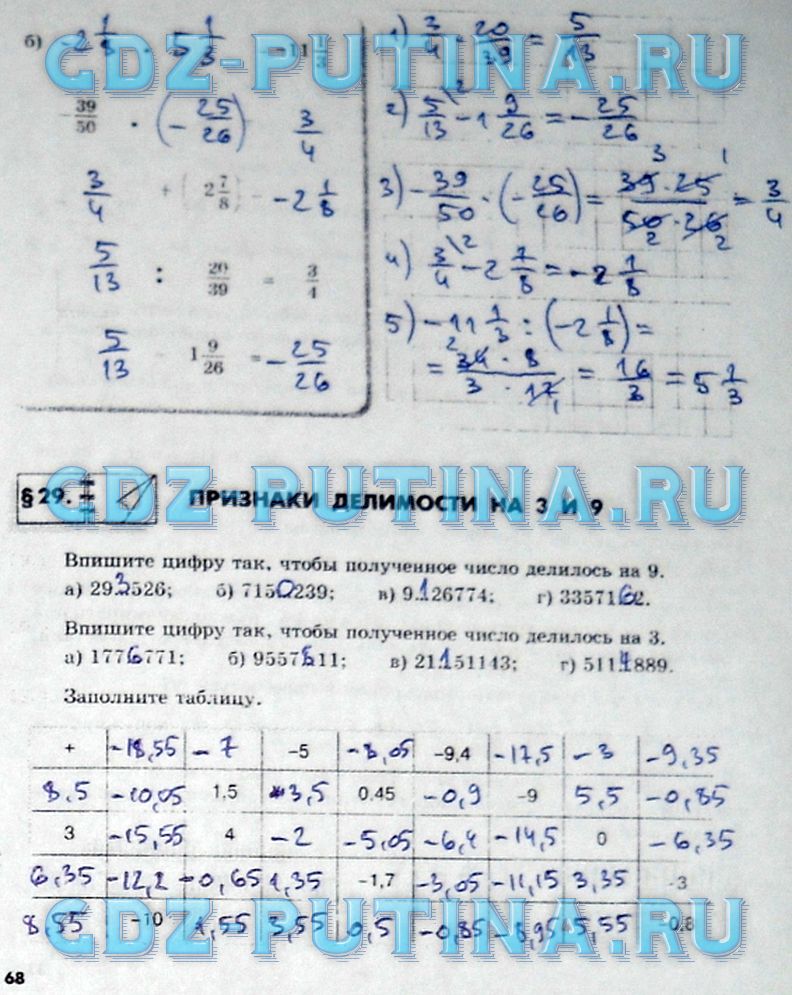 гдз 6 класс рабочая тетрадь часть 2 страница 68 математика Зубарева