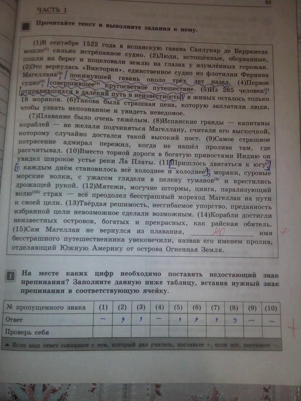 гдз 7 класс тематический контроль страница 33 русский язык Александров