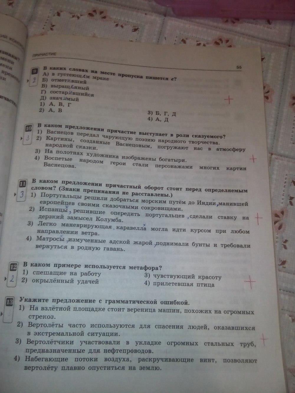 гдз 7 класс тематический контроль страница 55 русский язык Александров