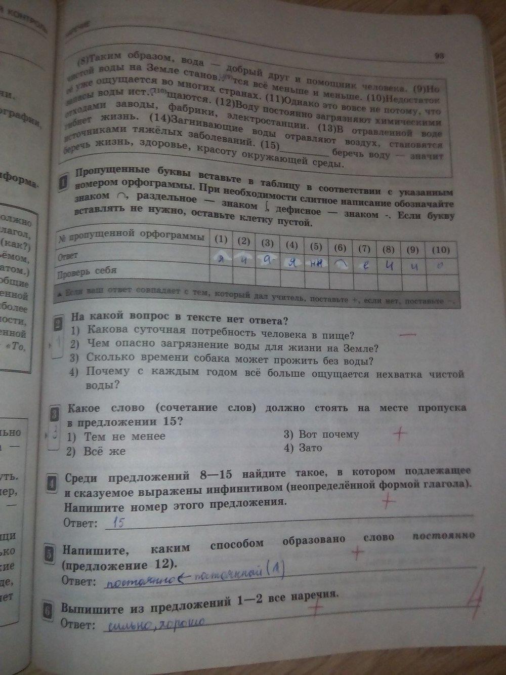 гдз 7 класс тематический контроль страница 93 русский язык Александров