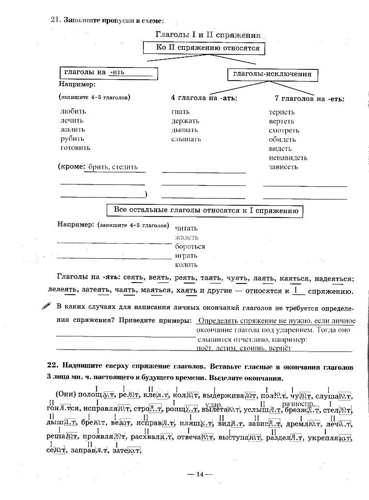 гдз 7 класс рабочая тетрадь часть 1 страница 14 русский язык Богданова