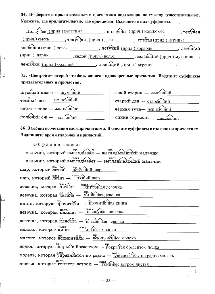 гдз 7 класс рабочая тетрадь часть 1 страница 23 русский язык Богданова