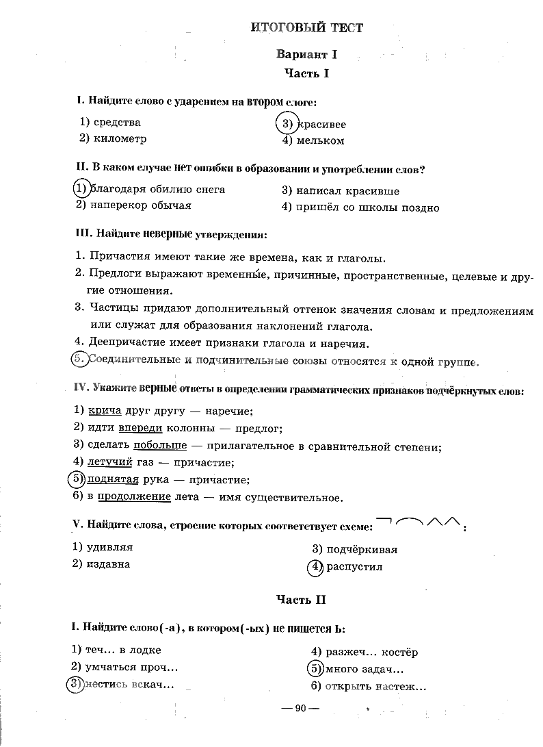 гдз 7 класс рабочая тетрадь часть 2 страница 90 русский язык Богданова
