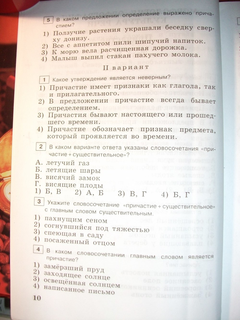гдз 7 класс тестовые задания страница 10 русский язык Богданова