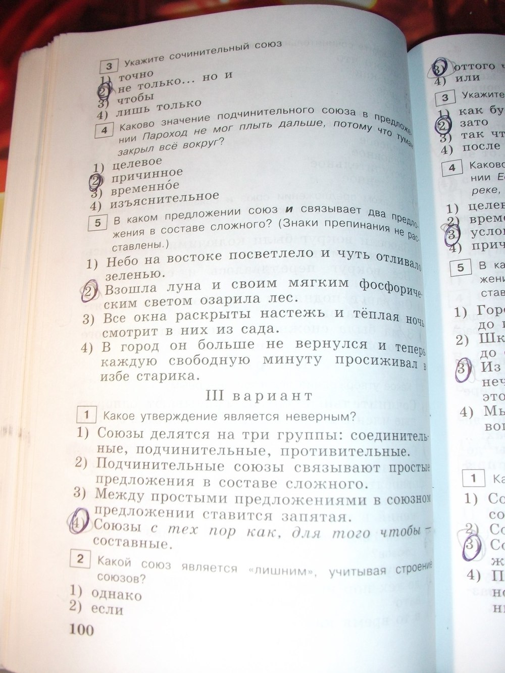 гдз 7 класс тестовые задания страница 100 русский язык Богданова