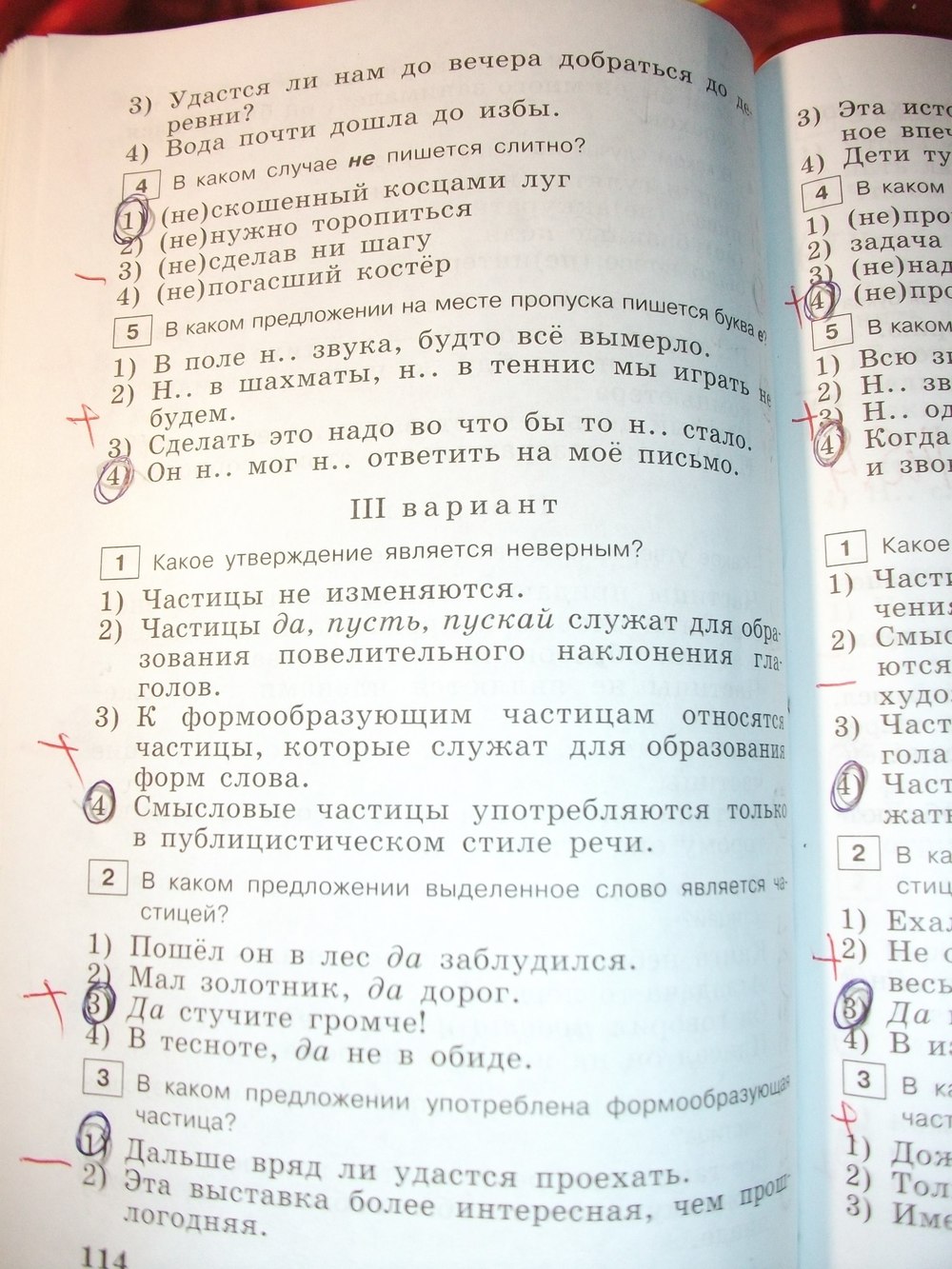 гдз 7 класс тестовые задания страница 114 русский язык Богданова