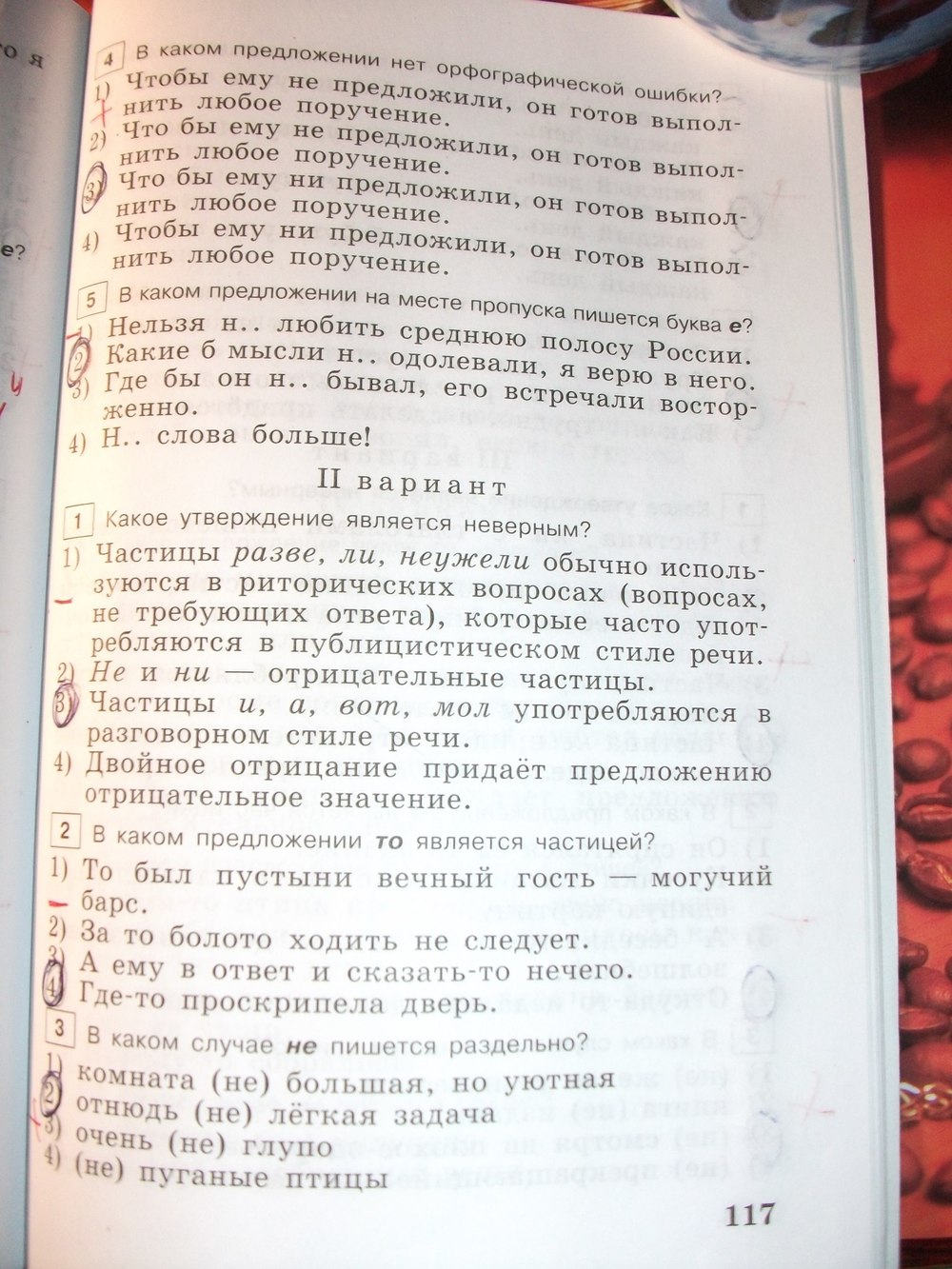 гдз 7 класс тестовые задания страница 117 русский язык Богданова