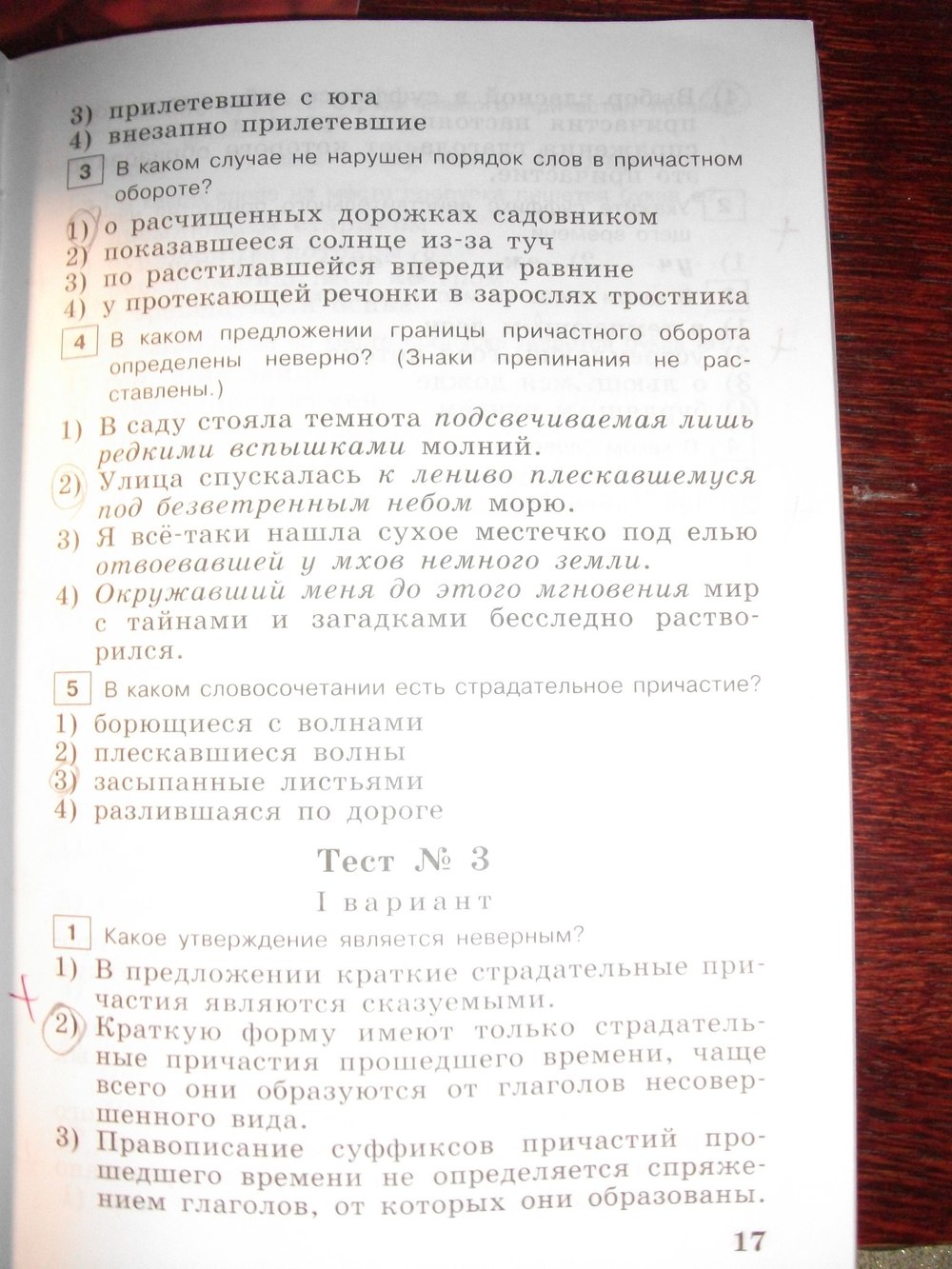 гдз 7 класс тестовые задания страница 17 русский язык Богданова