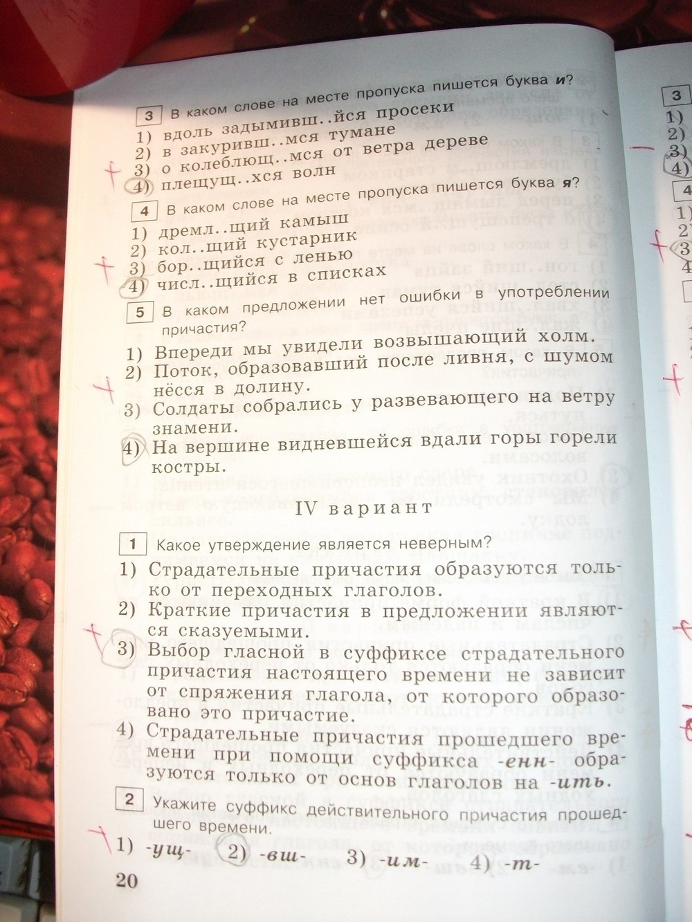 гдз 7 класс тестовые задания страница 20 русский язык Богданова