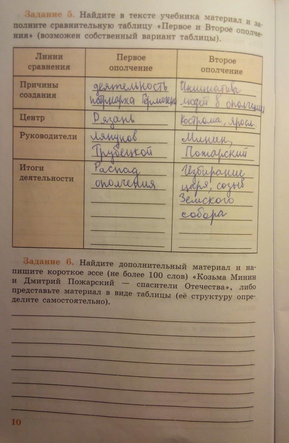 гдз 7 класс рабочая тетрадь страница 10 история Данилов, Косулина