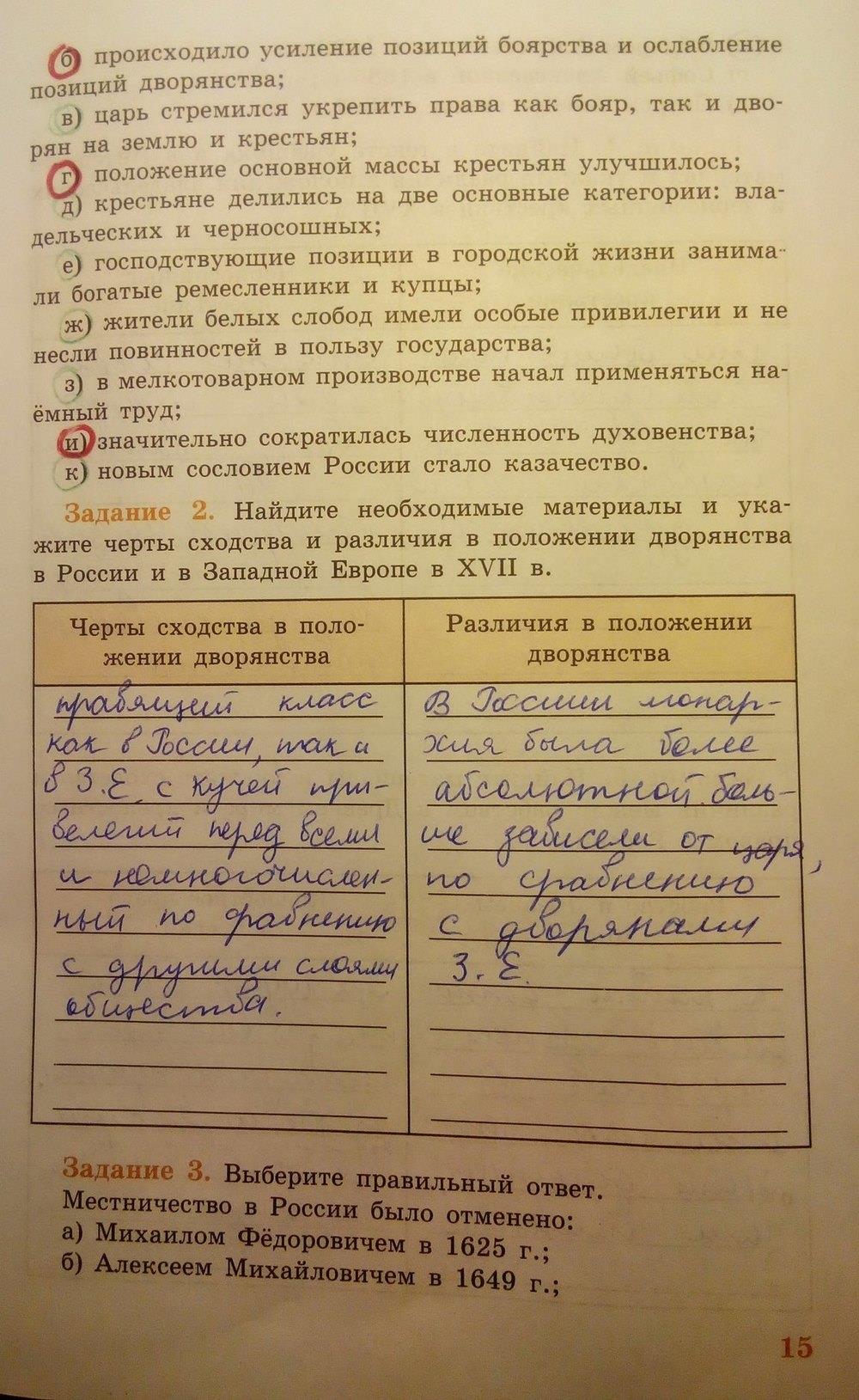 гдз 7 класс рабочая тетрадь страница 15 история Данилов, Косулина