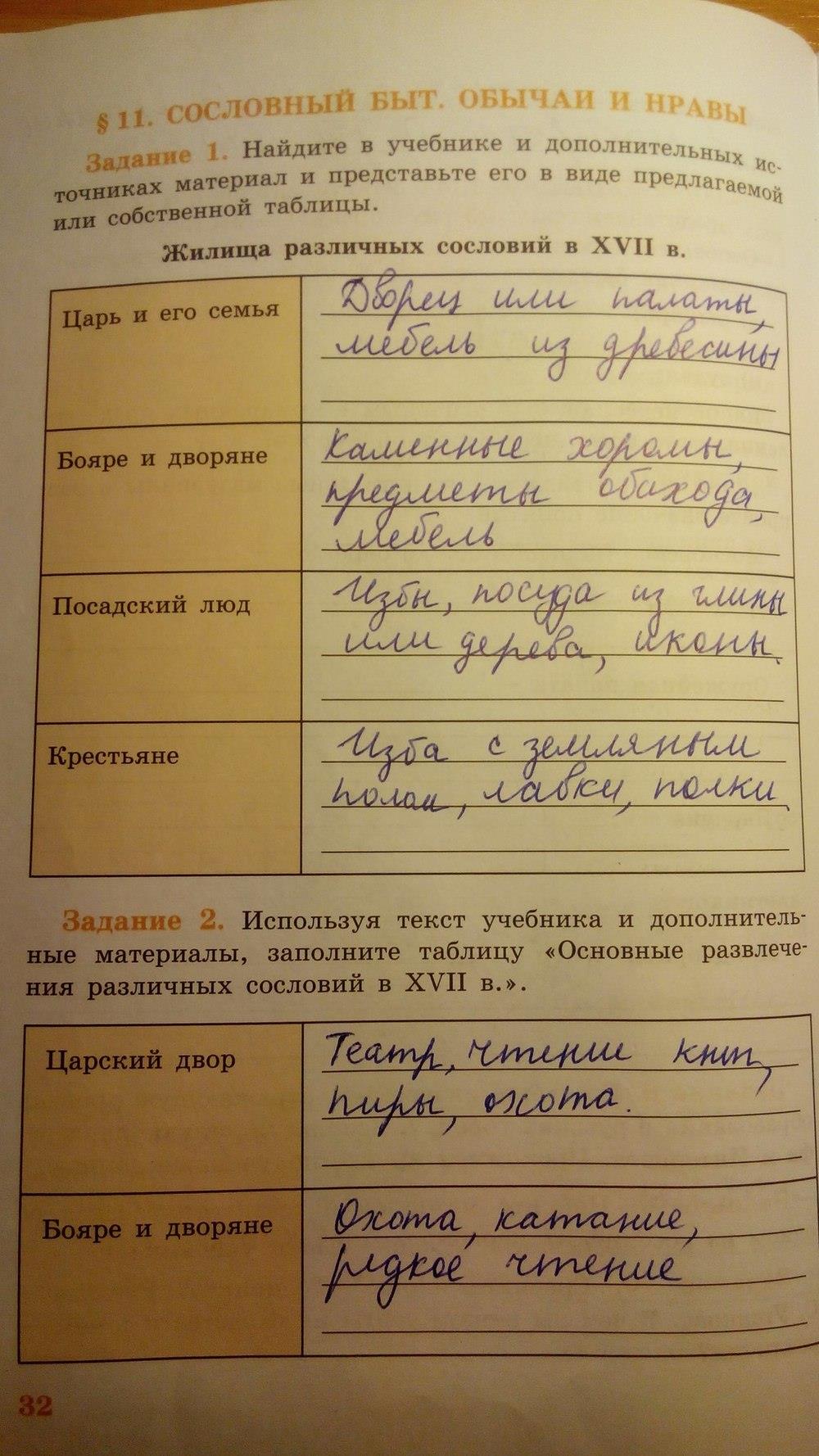 гдз 7 класс рабочая тетрадь страница 32 история Данилов, Косулина