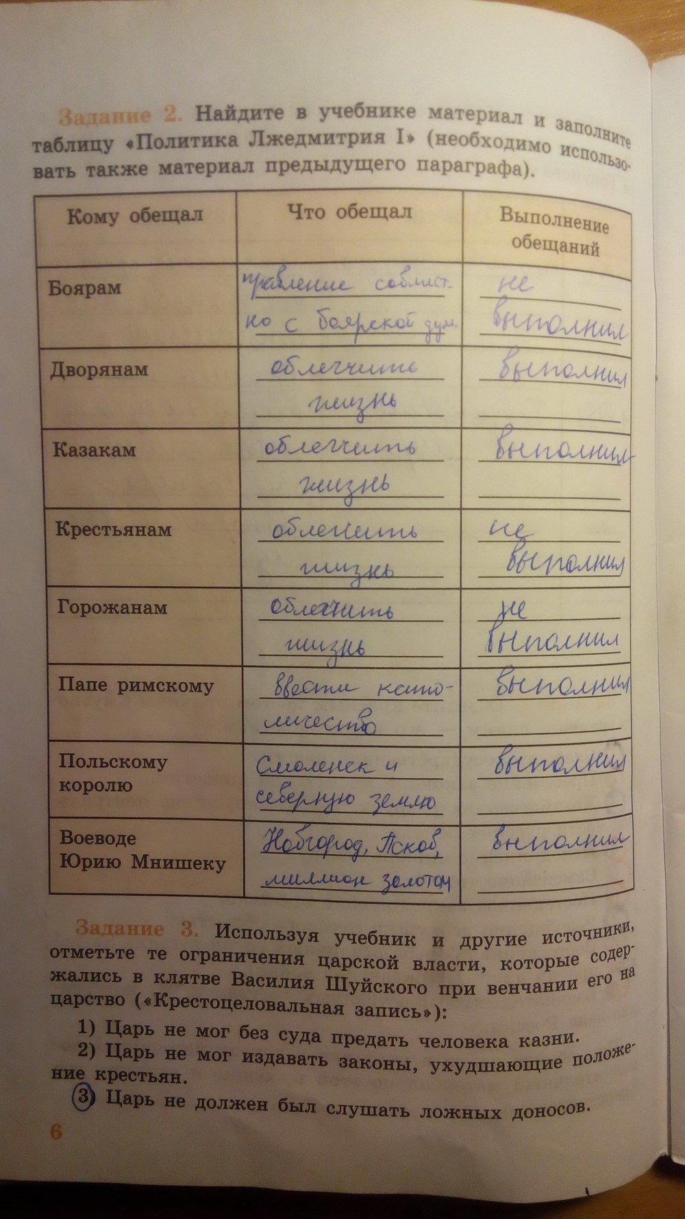 гдз 7 класс рабочая тетрадь страница 6 история Данилов, Косулина