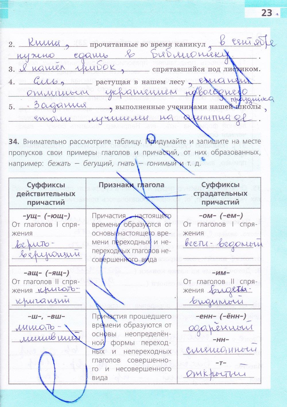 гдз 7 класс рабочая тетрадь страница 23 русский язык Ефремова