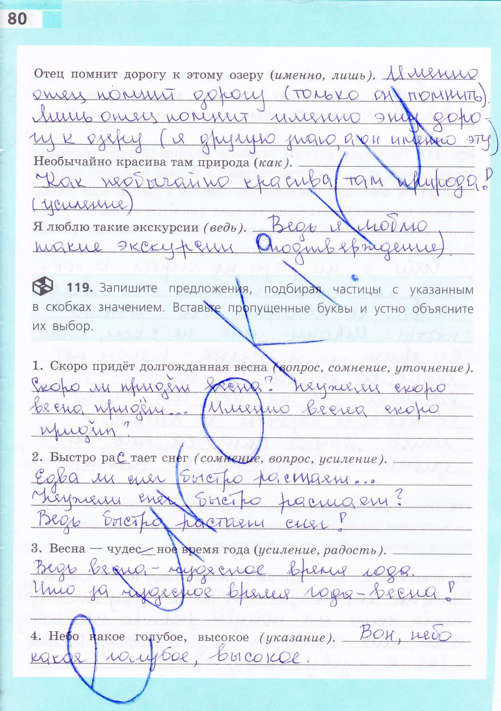 гдз 7 класс рабочая тетрадь страница 80 русский язык Ефремова
