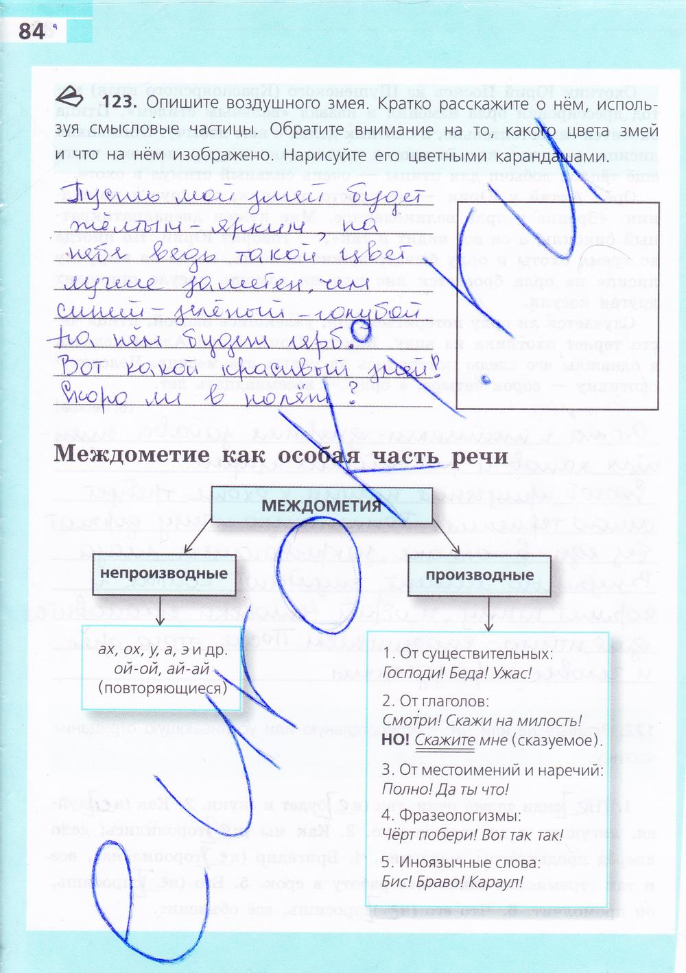 гдз 7 класс рабочая тетрадь страница 84 русский язык Ефремова