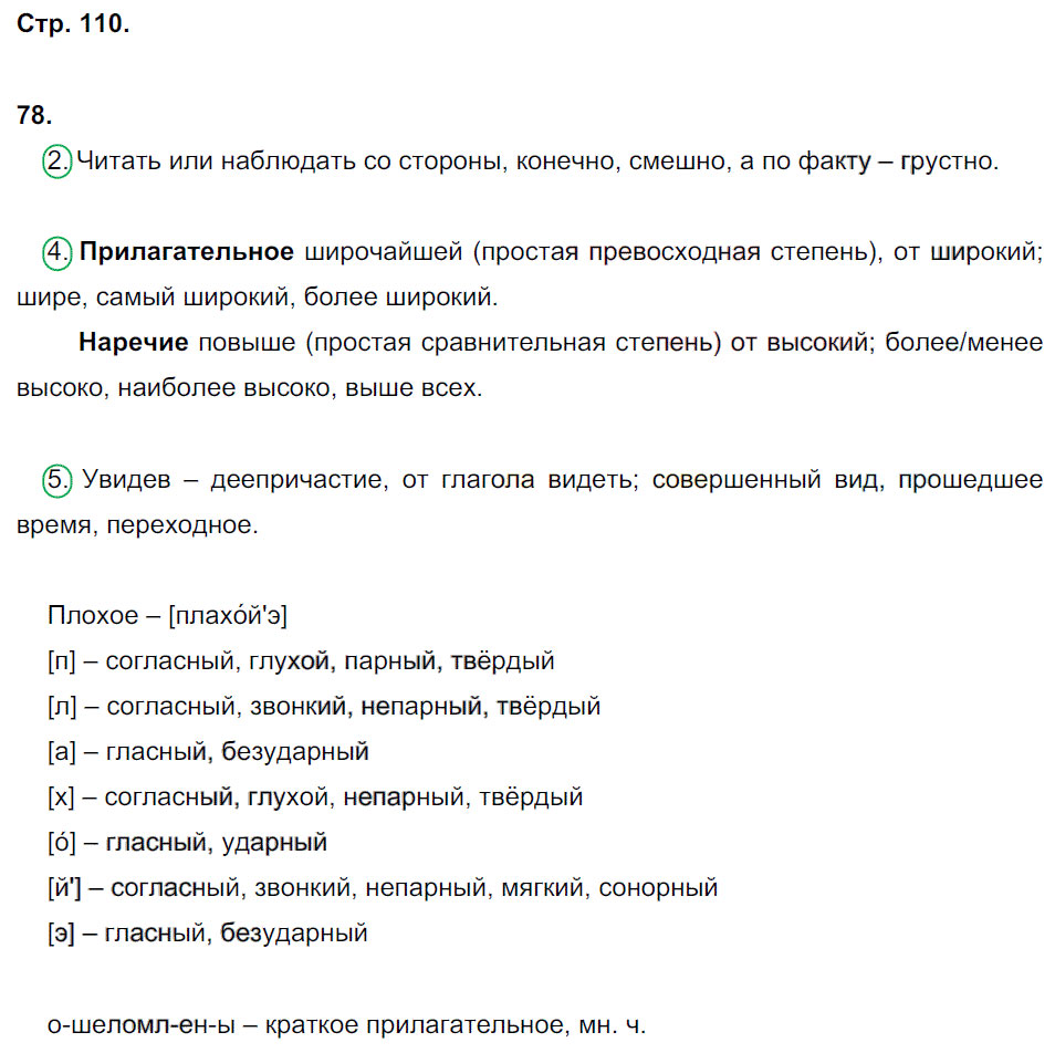 гдз 7 класс рабочая тетрадь страница 110 русский язык Ерохина