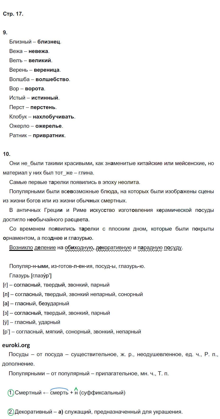 гдз 7 класс рабочая тетрадь страница 17 русский язык Ерохина