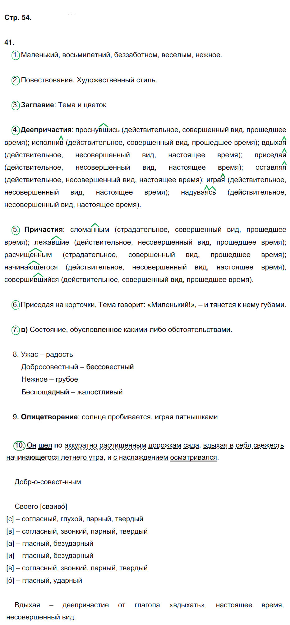 гдз 7 класс рабочая тетрадь страница 54 русский язык Ерохина