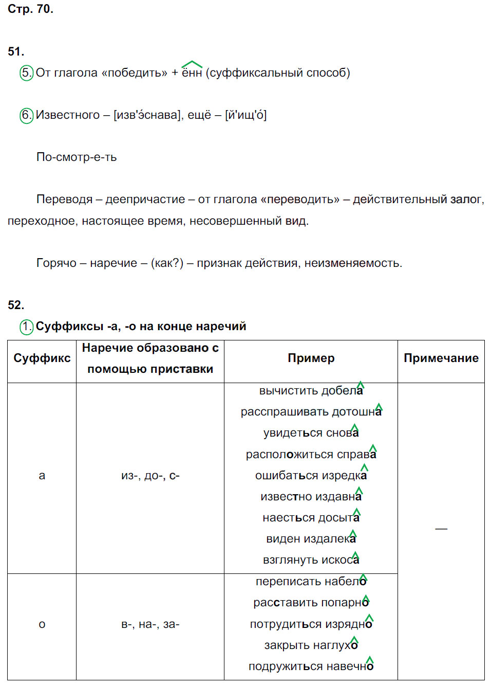 гдз 7 класс рабочая тетрадь страница 70 русский язык Ерохина
