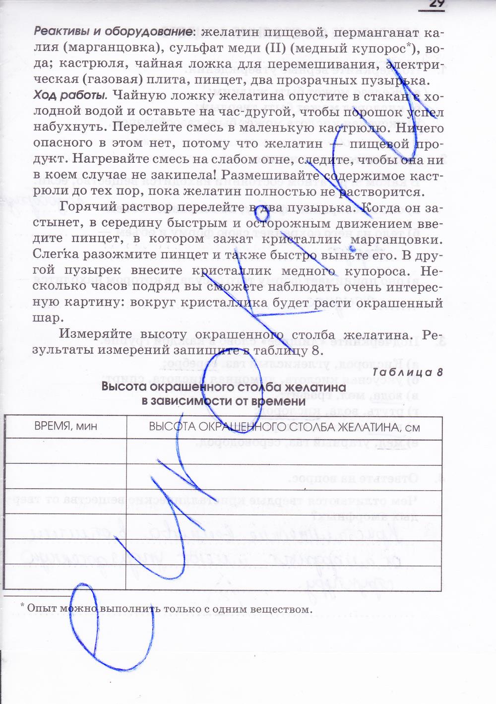 гдз 7 класс рабочая тетрадь страница 29 химия Габриелян, Шипарева