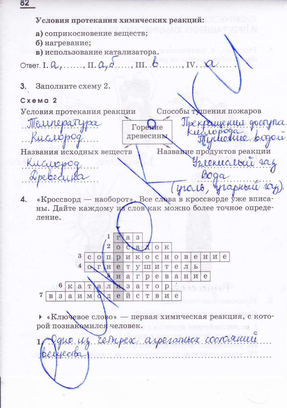 гдз 7 класс рабочая тетрадь страница 82 химия Габриелян, Шипарева