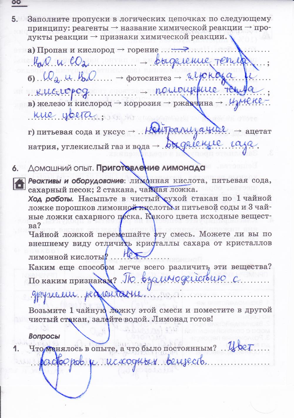гдз 7 класс рабочая тетрадь страница 86 химия Габриелян, Шипарева
