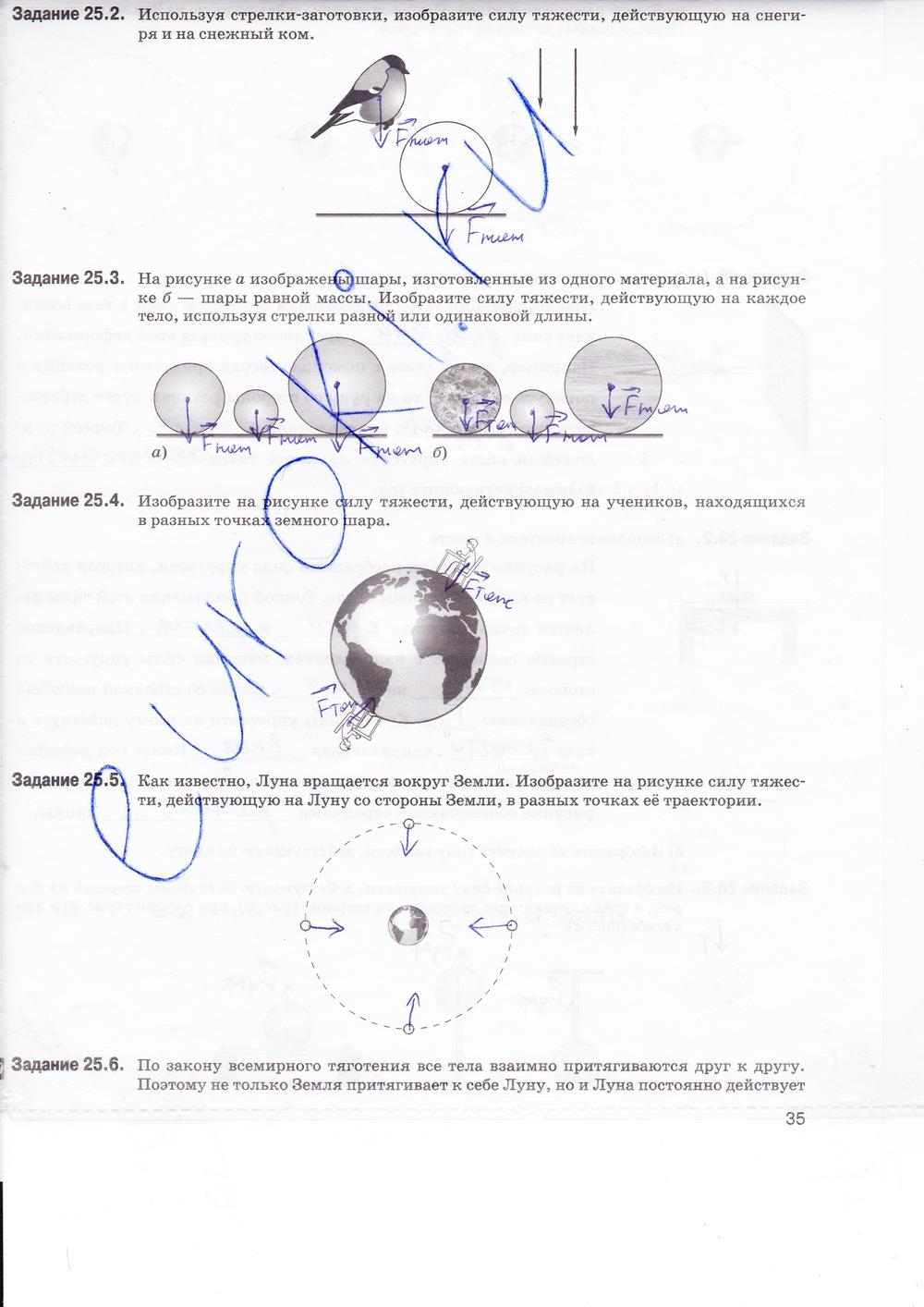 гдз 7 класс рабочая тетрадь страница 35 физика Ханнанова, Ханнанов
