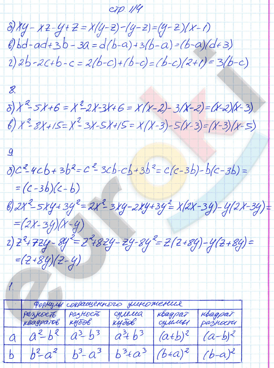 гдз 7 класс рабочая тетрадь страница 114 алгебра Ключникова, Комиссарова