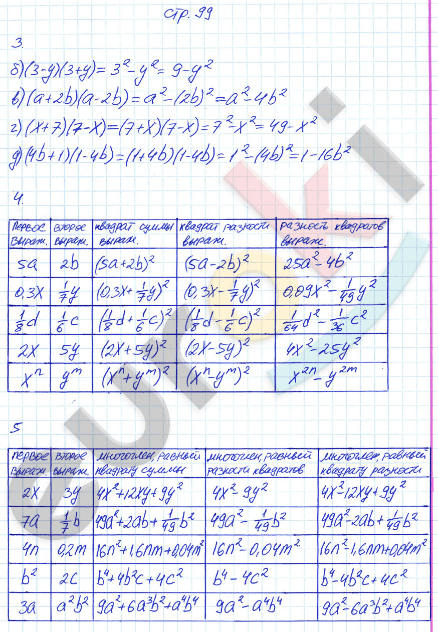 гдз 7 класс рабочая тетрадь страница 99 алгебра Ключникова, Комиссарова