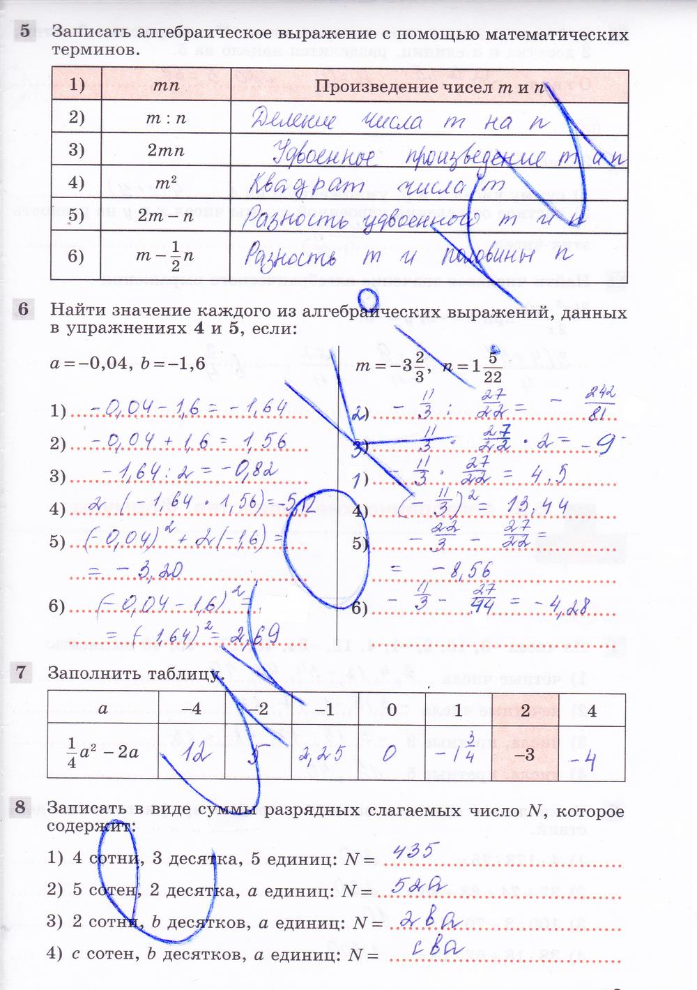 гдз 7 класс рабочая тетрадь часть 1 страница 9 алгебра Колягин, Ткачева