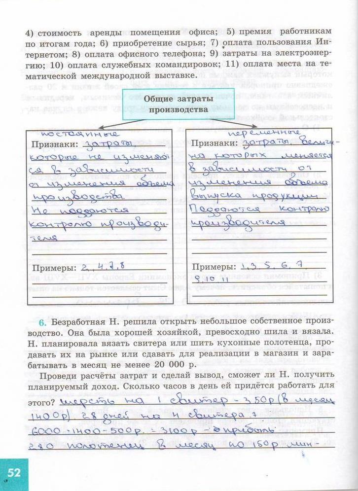 гдз 7 класс рабочая тетрадь страница 52 обществознание Котова, Лискова