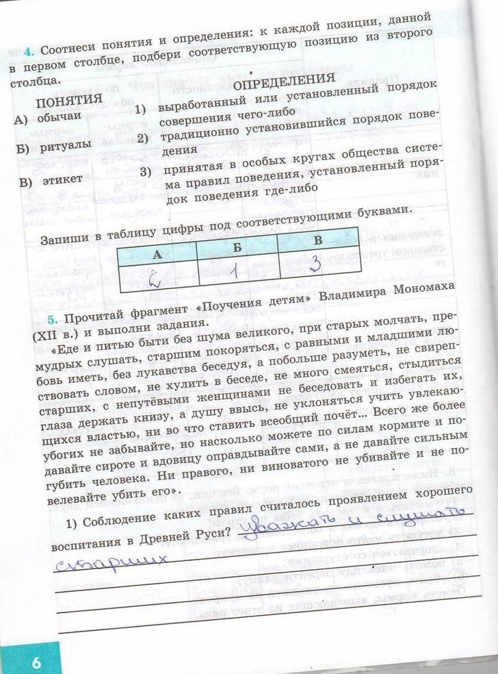 гдз 7 класс рабочая тетрадь страница 6 обществознание Котова, Лискова