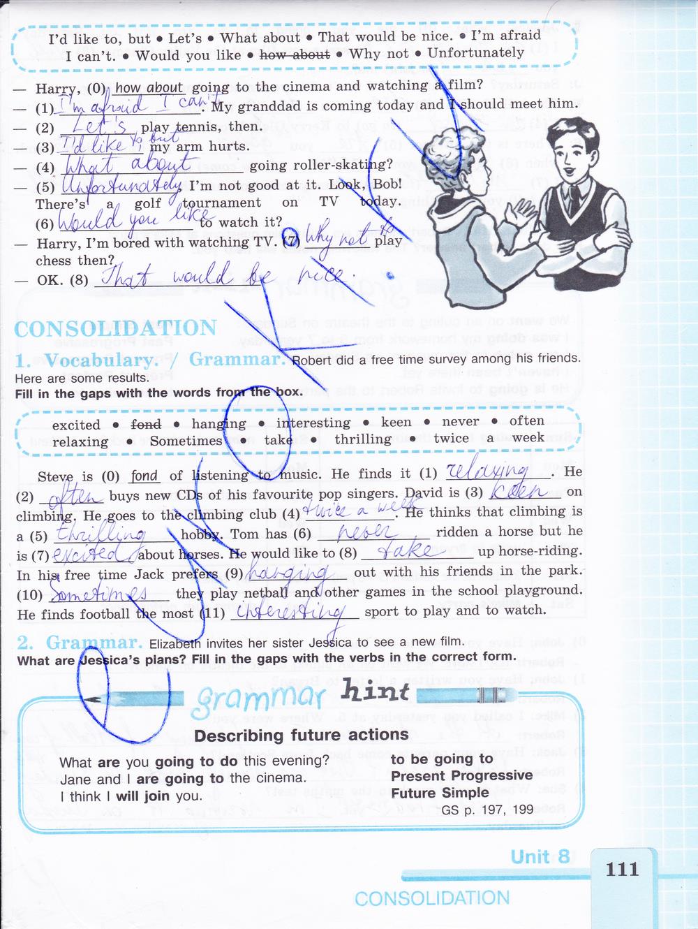 гдз 7 класс рабочая тетрадь страница 111 английский язык Кузовлев, Лапа