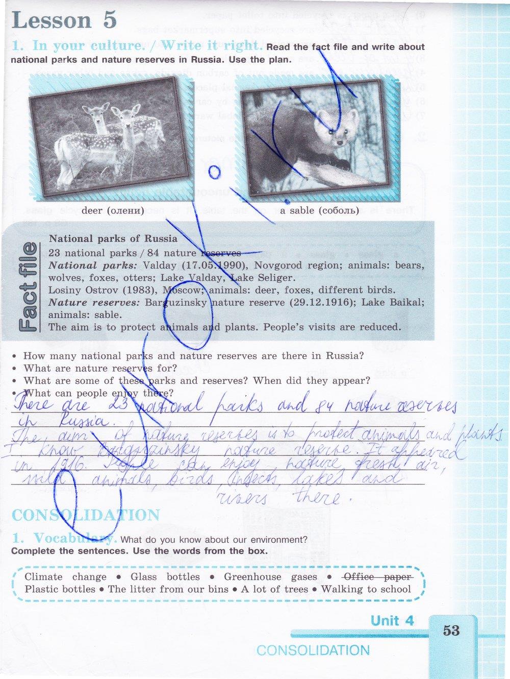 гдз 7 класс рабочая тетрадь страница 53 английский язык Кузовлев, Лапа