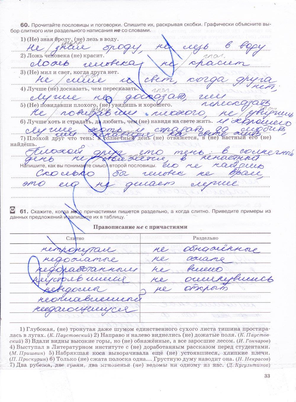 гдз 7 класс рабочая тетрадь страница 33 русский язык Ларионова