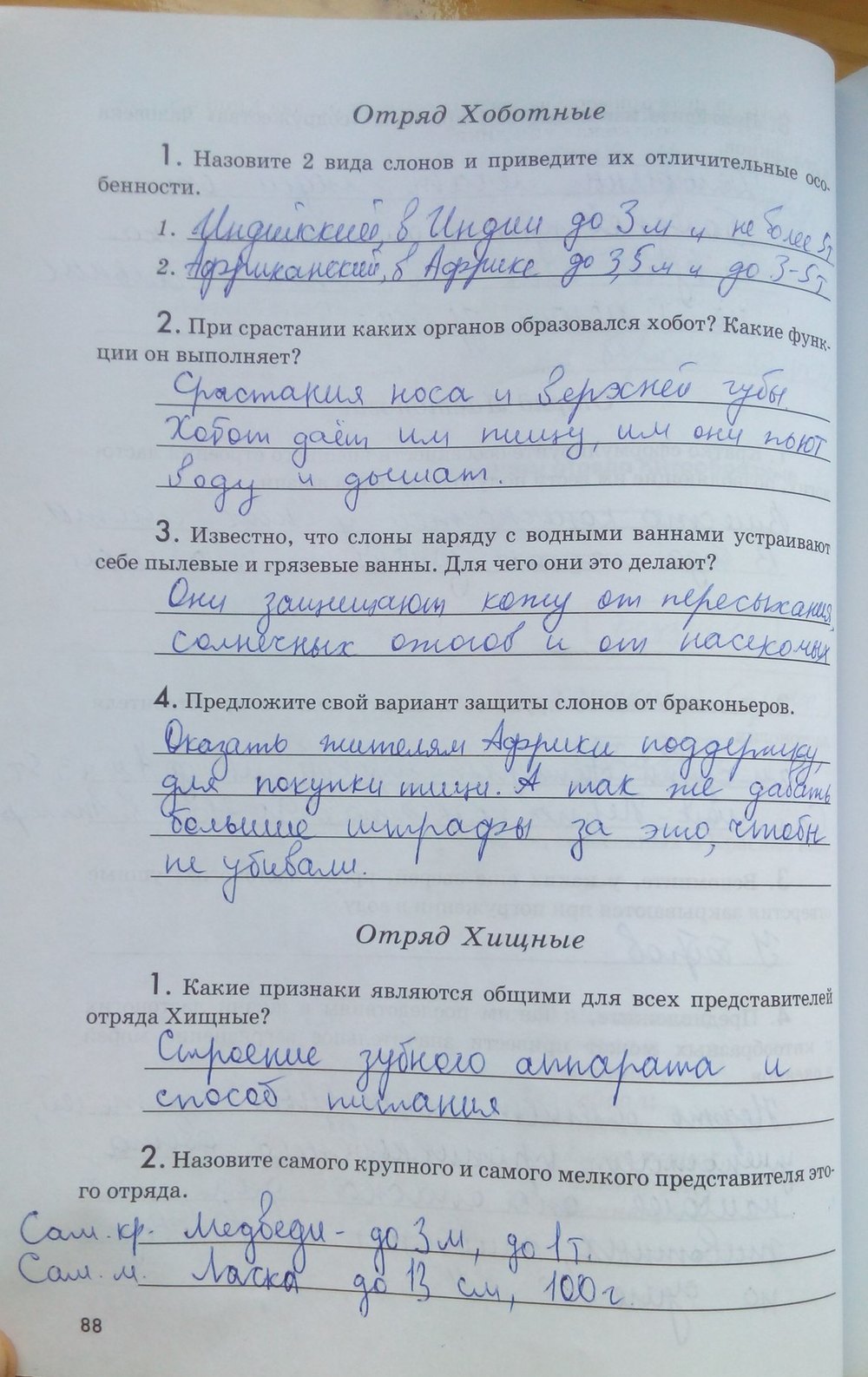 гдз 7 класс рабочая тетрадь страница 88 биология Латюшин, Ламехова
