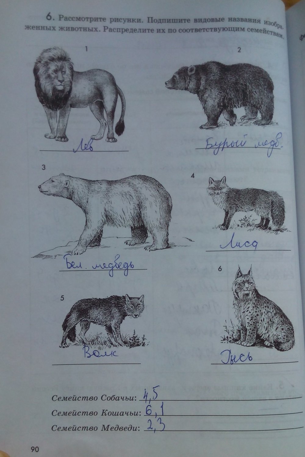 Видовые названия животных 5 класс