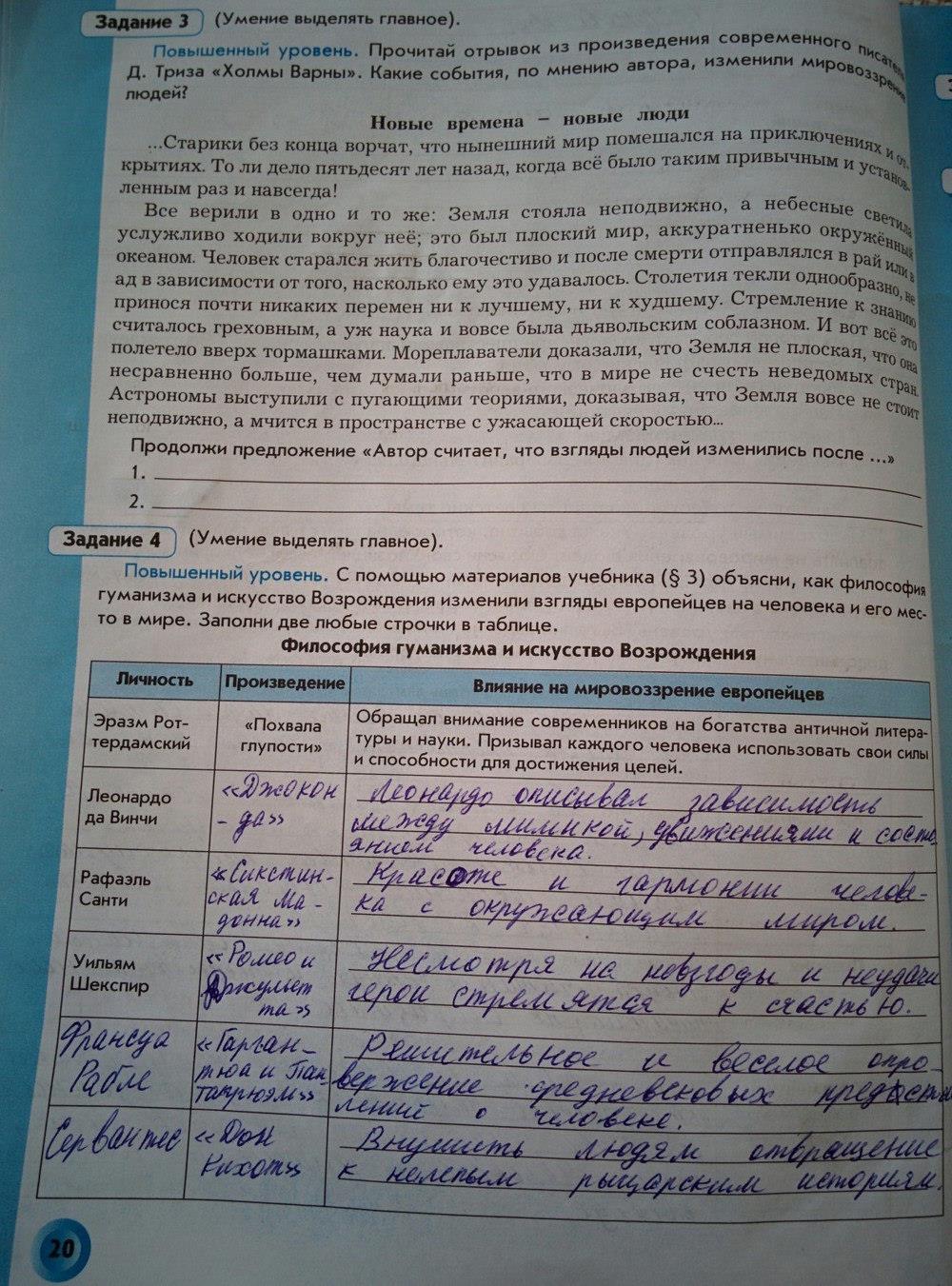 гдз 7 класс рабочая тетрадь страница 20 история нового времени Малкова, Данилов