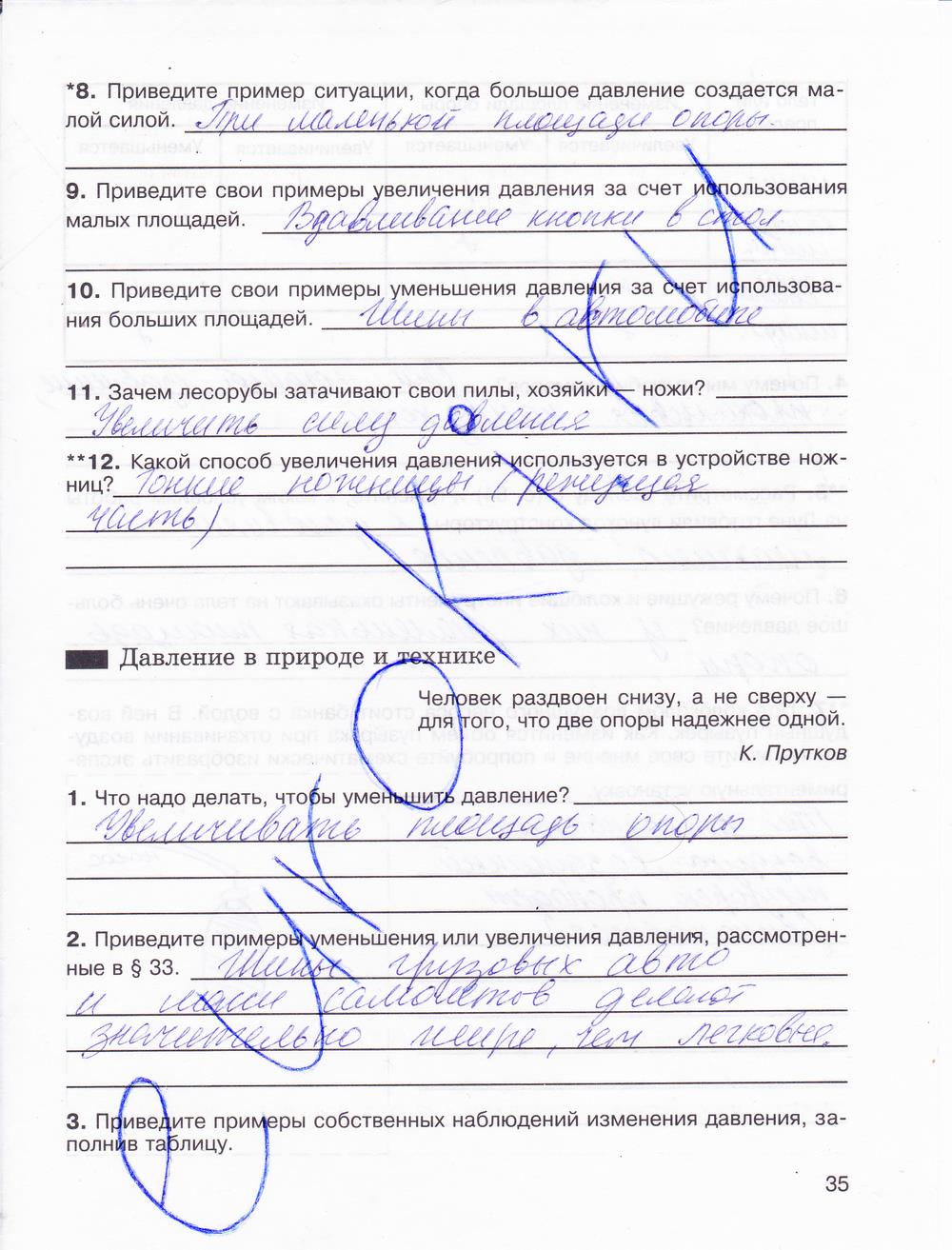 гдз 7 класс рабочая тетрадь страница 35 физика Мартынова, Бовин, Коротаев