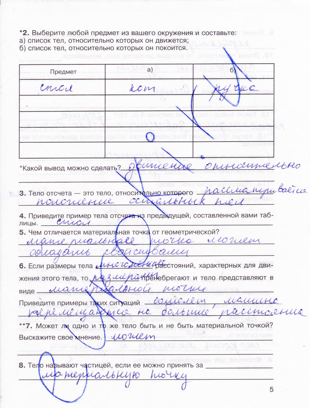 гдз 7 класс рабочая тетрадь страница 5 физика Мартынова, Бовин, Коротаев