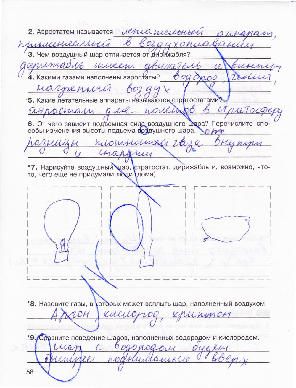 гдз 7 класс рабочая тетрадь страница 58 физика Мартынова, Бовин, Коротаев