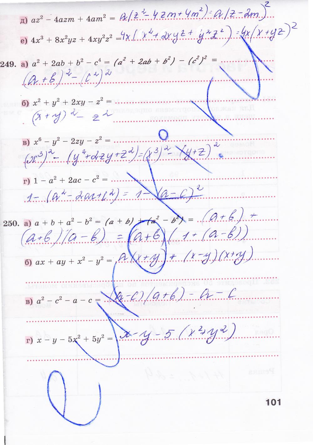 гдз 7 класс рабочая тетрадь страница 101 алгебра Минаева, Рослова