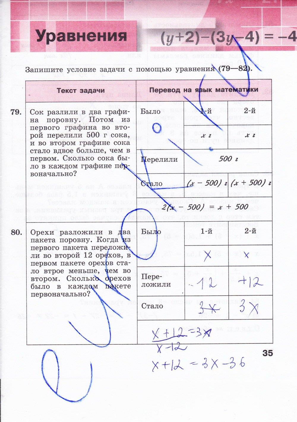 гдз 7 класс рабочая тетрадь страница 35 алгебра Минаева, Рослова
