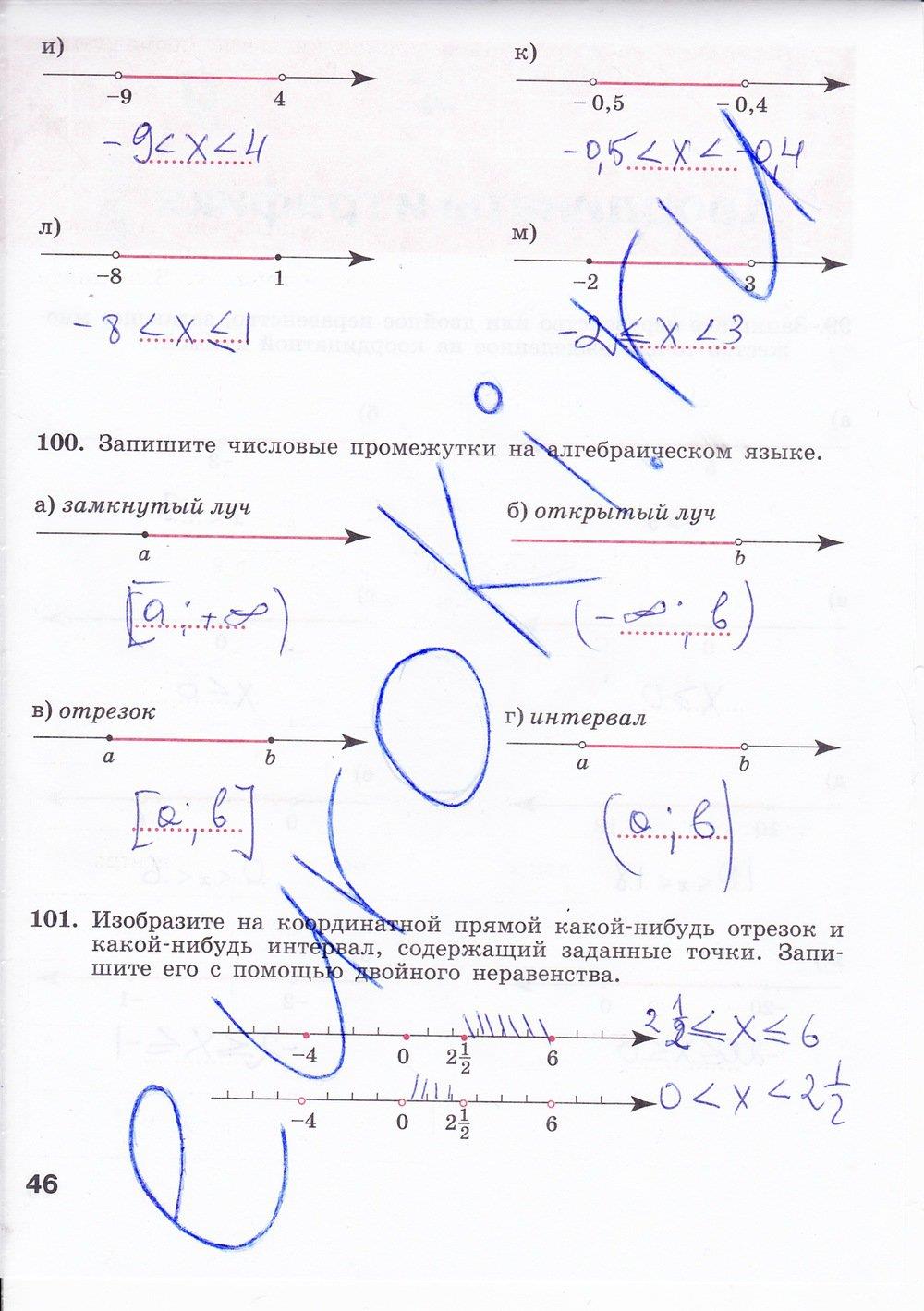 гдз 7 класс рабочая тетрадь страница 46 алгебра Минаева, Рослова