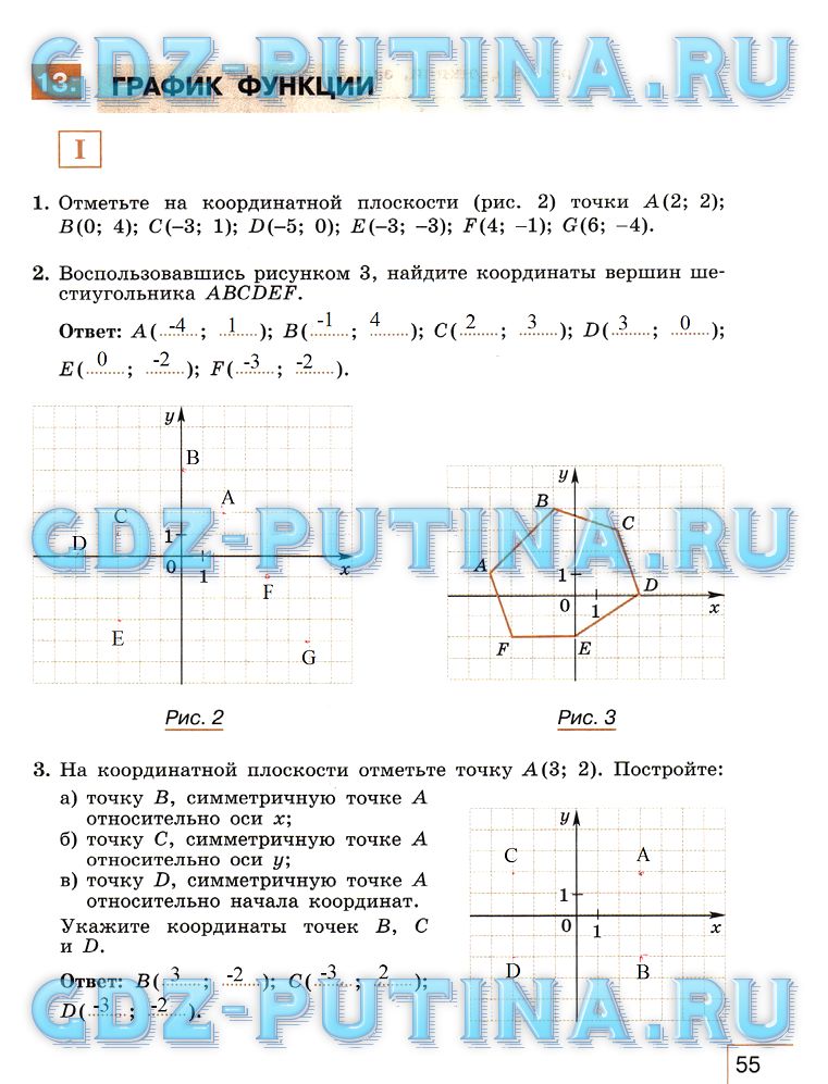гдз 7 класс рабочая тетрадь часть 1 страница 55 алгебра Миндюк, Шлыкова