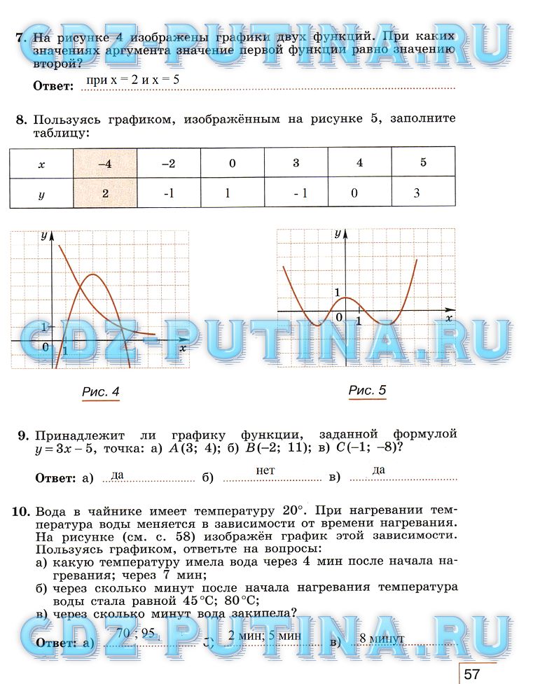 гдз 7 класс рабочая тетрадь часть 1 страница 57 алгебра Миндюк, Шлыкова